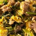 ぷーとんR's cooksnap of when they made ほうれん草と豚肉の卵とじ.
