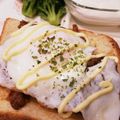 ♡YKitchen♡'s cooksnap of when they made 豚玉マヨトースト☆.