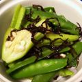 そらいろ猫's cooksnap of when they made おくらとスナップエンドウの塩昆布和え.