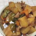 年中寝てたい's cooksnap of when they made 鶏肉と大根、はんぺんしみしみ煮込み☾.