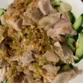 papalook's cooksnap of when they made 蒸し鶏と胡瓜の中華風ごまだれ☆.