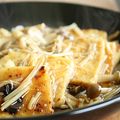 Burky's cooksnap of when they made きのこと凍り豆腐の焼肉たれ焼き.