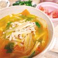 しぶにゃん。's cooksnap of when they made 挽き肉とニラのキムチスープ＊.