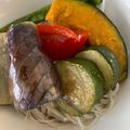 Shimay☆'s cooksnap of when they made 豚しゃぶとなすはこれ！夏野菜のっけ素麵.