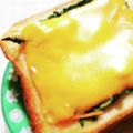 まぶたん's cooksnap of when they made 引越し前日残り物で大葉にんチ～ズトースト.