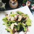 虹色♪︎ちゅーりっぷ's cooksnap of when they made にんにくで豚肉と小松菜を 炒めただけ！.