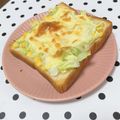 すず。♡'s cooksnap of when they made 簡単☆キャベツたっぷりコーンマヨトースト.