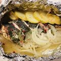 わか★'s cooksnap of when they made 生ハーブをおなかに詰めて☆鯵のホイル焼き.