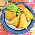 mmameco's cooksnap of when they made 【カレー風味】挽き肉入りオムレツ.