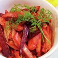 ももちゃんのれしぴ's cooksnap of when they made ビーツとじゃがいもとピーマンのガリバタ.