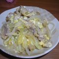 ほのかのん！'s cooksnap of when they made 新玉ねぎ＆豚肉＆もやしの卵とじ☆お弁当も.