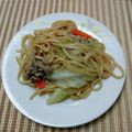 クック3N0VKO☆'s cooksnap of when they made ソース、めんつゆ焼うどん(✩≧↺≦✩)).
