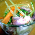 ちぃじゅ's cooksnap of when they made 水菜と鶏皮と砂肝の中華サラダ.