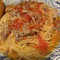 Figeac's cooksnap of when they made ランチに！豚こまとトマトのパスタ.