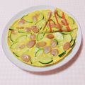 まあまま☆0403's cooksnap of when they made ズッキーニとウィンナーのオープンオムレツ.