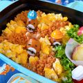 ❀akiko❀'s cooksnap of when they made もぐらたたき弁当☆キャラ弁.