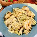jambadog's cooksnap of when they made アボガド・エビ・豆乳の美肌スパゲッティ.