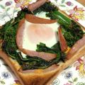 きっかママ's cooksnap of when they made 菜花と半熟卵のバター醤油トースト.