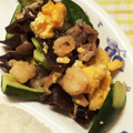 ほあちん's cooksnap of when they made きくらげとキュウリとエビと卵の簡単塩炒め.