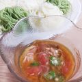さとりざ's cooksnap of when they made 夏バテも怖くない！オクラとトマトの素麺.