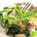 levino's cooksnap of when they made ほうれん草とサバ缶(水煮)の卵とじ.