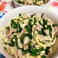 猫のミイヤ's cooksnap of when they made 豚肉とニラ、えのきだけの卵とじ.