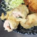 mother☆'s cooksnap of when they made 【変わり天ぷら】鶏肉のしそ梅ロール揚げ.