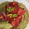 Iris77☆彡☆彡's cooksnap of when they made 冷た～い　ぶっかけトマトそば始めてます。.