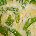 クックZTZ10H☆'s cooksnap of when they made 新たまねぎとスナップエンドウの卵とじ.