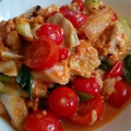 イケイケちっち's cooksnap of when they made 鶏がらで！ミニトマトと長ねぎのみそ卵炒め.