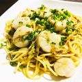 kinniko's cooksnap of when they made 帆立と長ネギの味噌クリームパスタ.