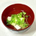 にきけん's cooksnap of when they made お豆腐とカイワレのお吸い物♪.