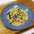 Asato★'s cooksnap of when they made ズッキーニと豚バラきのこのオイマヨ炒め☆.