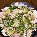 Hosimi's cooksnap of when they made ほうれん草と大根と豚肉のポン酢炒め.