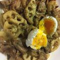 クック2H9MD0☆'s cooksnap of when they made 豚肉とレンコンのオイカレー炒め 温玉のせ.
