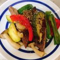 ikpommm's cooksnap of when they made 牛肉・ズッキーニ・パプリカ・エリンギ炒め.