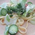 ロイヤルミルク♪'s cooksnap of when they made 明太子と豆腐レタスのヘルシー冷製パスタ.