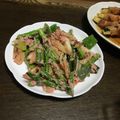 クロ８５'s cooksnap of when they made ねぎとアスパラの明太炒め◎おつまみに♪.