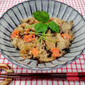 在宅勤務のおじさん's cooksnap of when they made 秋味✿舞茸＆しめじと鮭の炊き込みご飯♡.