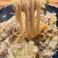 REI♡'s cooksnap of when they made 白菜とチーズでカルボナーラ風パスタ.