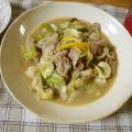 violets's cooksnap of when they made 豚肉とキャベツのりんご味噌炒め.