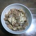 night_bird's cooksnap of when they made ひき肉☆レンコン☆こんにゃくの甘辛炒め.