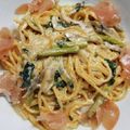 ゆゆ式's cooksnap of when they made 生ハムとアスパラのクリームパスタ.