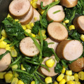 Ms_BURNS's cooksnap of when they made ほうれん草とコーン＆ソーセージの炒めもの.