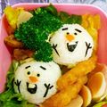 たにたーに's cooksnap of when they made 簡単キャラ弁♪オラフおにぎり.