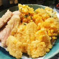 虹色♪︎ちゅーりっぷ's cooksnap of when they made サクッと旨い♡とうもろこしと春菊の天ぷら.