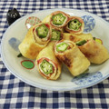 みかかめ's cooksnap of when they made オクラと梅かつおのお揚げ巻き焼き.
