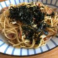 pomamai's cooksnap of when they made ベーコンと梅干のバター醤油パスタ❤.