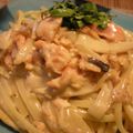 ぐりーんらべる's cooksnap of when they made 鮭ときのこのクリームパスタ.