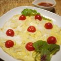 えみまふぃん's cooksnap of when they made 玉ねぎとプチトマトのオムレツ.